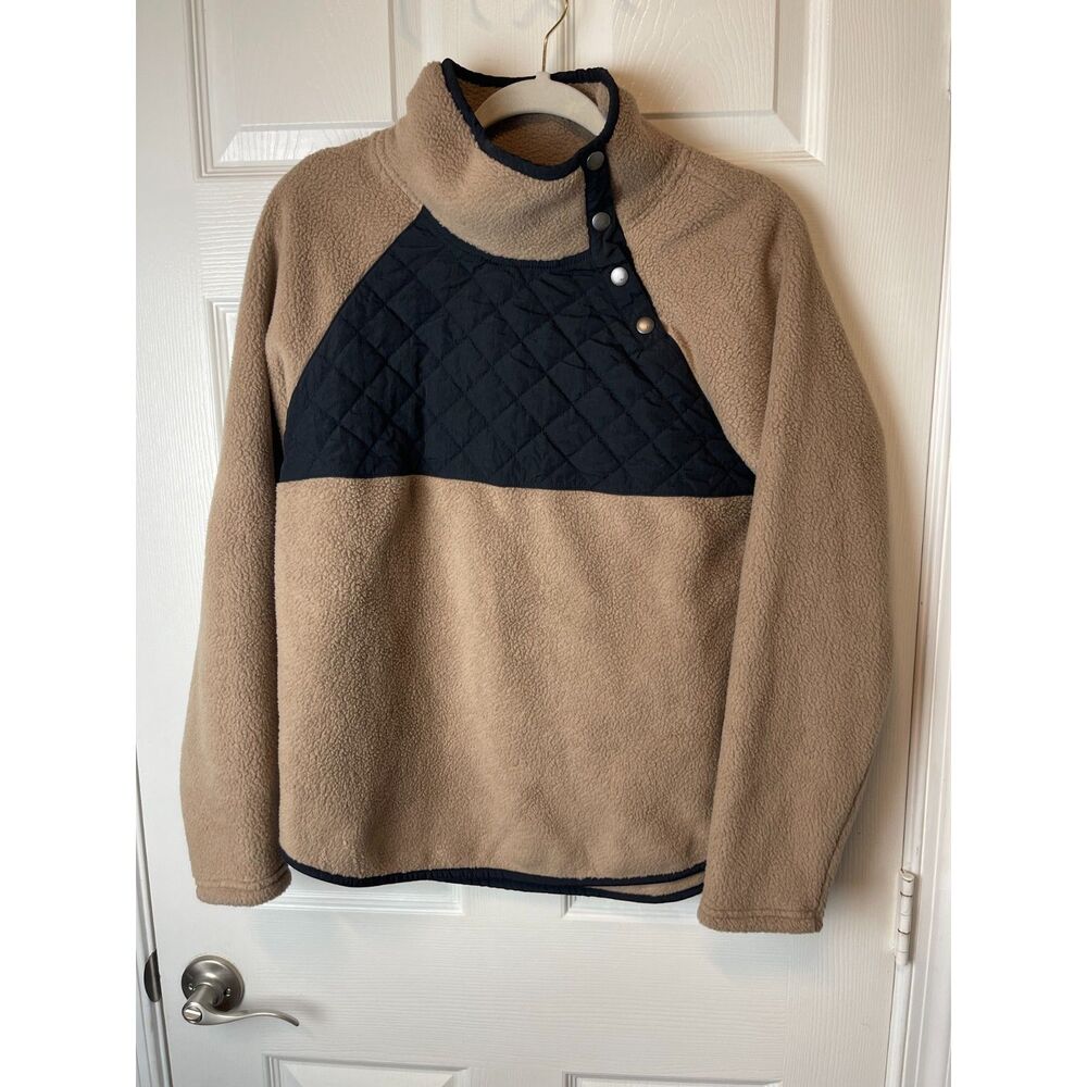 Abercrombie & Fitch Soft A&F Collection Tan & Black Snap Pullover – Size S